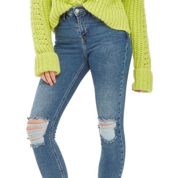 Topshop Denim - Topshop Ripped Knee Jamie Jeans